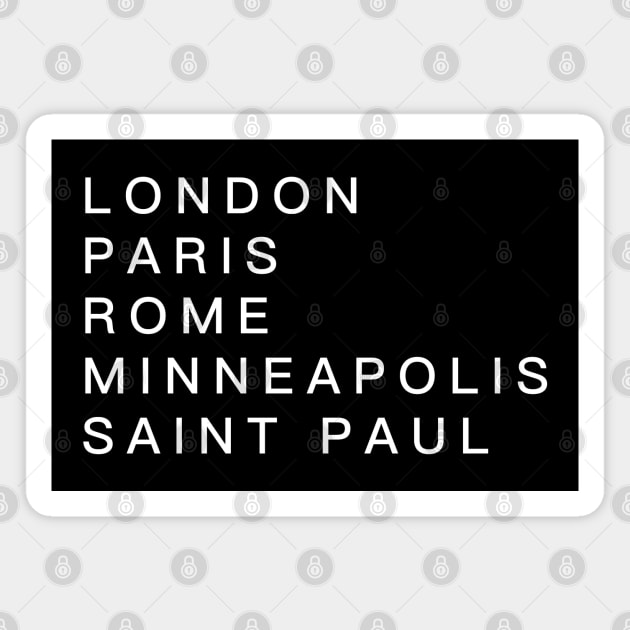 Minneapolis and St. Paul Magnet by Huhnerdieb Apparel